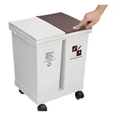 GENERICO - Contenedor para Residuo Diario 40L Blanco Y+Ligas de Regalo