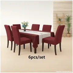 INSPIRA MARKET - Funda de Silla Ajustable 6 piezas Rojo Vino