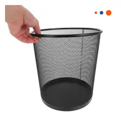 GENERICO - Tacho de Basura Circular en Negro Y+Papel de Regalo