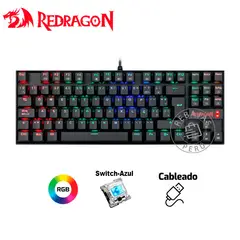 REDRAGON - Teclado Mecánico Gamer K552RGB KUMARA 80% RGB Español Blue