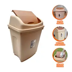 GENERICO - Pack6 Contenedor de Basura de 15L Marron Y+Papel de Regalo