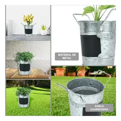 GENERICO - Macetero Nota Rectangular en Plateado Y+Regalo Stickers