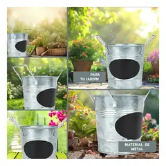 GENERICO - Macetero Cuadro Nota Ovalada en Plateado Y+Regalo Stickers