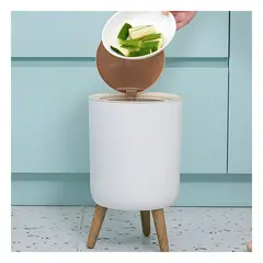 GENERICO - Pack2 Tacho para Basura con Estilo Crema Y+Papel de Regalo