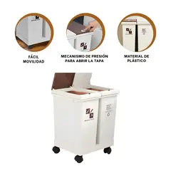 GENERICO - Pack4 Bote para Orden de Cocina 40L Blanco Y+Papel de Regalo