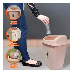 GENERICO - Pack6 Contenedor de Basura de 15L Marron Y+Papel de Regalo