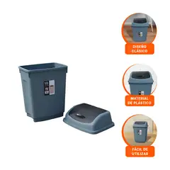 GENERICO - Pack6 Contenedor de Basura de 10L Azul Y+Papel de Regalo