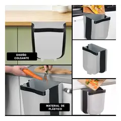 RYBIU IMPORT - Tacho Plegable para Basura de Cocina en Color Plomo