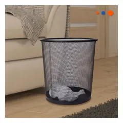 GENERICO - Pack2 Tacho de Basura Circular en Negro Y+Papel de Regalo