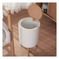 RYBIU IMPORT - Pack2 Tacho de Basura con Tapa Push y Patitas de madera