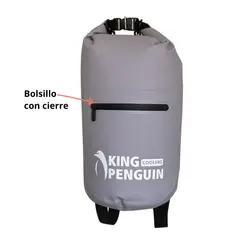 KING PENGUIN - Cooler Mochila Plegable de 15 L - Gris Ártico