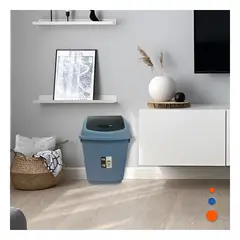 RYBIU IMPORT - Pack2 Tacho de Residuos con Tapa Vaiven de 10L en Color Azul