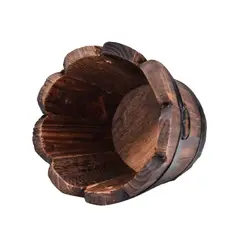 GENERICO - Pack6 Vasija para Flores de Madera Barril Marron 12cm