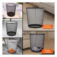 RYBIU IMPORT - Tacho de Basura Circular en Negro Y+Papel de Regalo