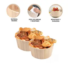 GENERICO - Pack6 Recipiente de Madera 24x11cm Y+Regalo Stickers