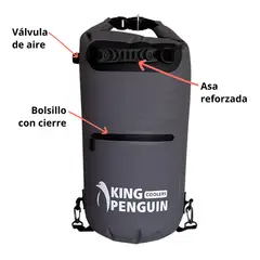 KING PENGUIN - Cooler Mochila Plegable 20 L - Gris Titanio