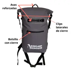KING PENGUIN - Cooler Mochila Plegable 25 L - Gris Titanio
