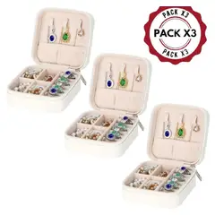 GENERICO - Pack 03 Mini Organizador de Joyas Portátil para Anillos,