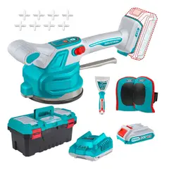 TOTAL TOOLS - Ventosa Vibradora 60kg con Rodillera + Batería y Cargador 20v Total