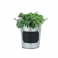 RYBIU IMPORT - Pack2 Macetero Doble Agarradera y Cuadro para Nota Plateado