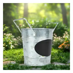 RYBIU IMPORT - Pack12 Maceta Util con Cuadro Nota Ovalada en Plateado