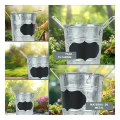 RYBIU IMPORT - Macetero Apuntes en Nube Puntas Plateado Y+Papel de Regalo