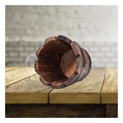 RYBIU IMPORT - Pack2 Macetero de Madera en Marron 12cm Y+Papel de Regalo