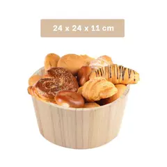 RYBIU IMPORT - Cubeta Diseño Rustico en Madera 24x11cm Y+Regalo Stickers