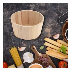 RYBIU IMPORT - Pack6 Recipiente Minimalista de Madera para Verduras 24x11cm