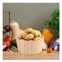 RYBIU IMPORT - Cubeta Funcional en Tono Madera 20x10cm Y+Papel de Regalo