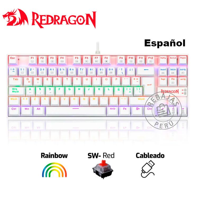 Teclado Mecánico K552W-KR-SP Kumara Rainbow White Español