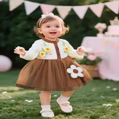 GENERICO - VESTIDO PARA BEBE DE DISEÑO DE GIRASOL