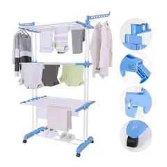 GENERICO - TENDEDERO DE ROPA PLEGABLE DE 3 NIVELES