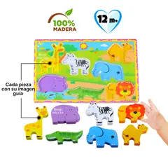EDUCA - Rompecabezas de Encaje en Alto Relieve - Animales Selva MOD2