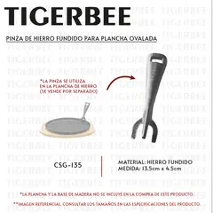 TIGERBEE - PINZA DE HIERRO FUNDIDO PARA PLANCHA OVALADA