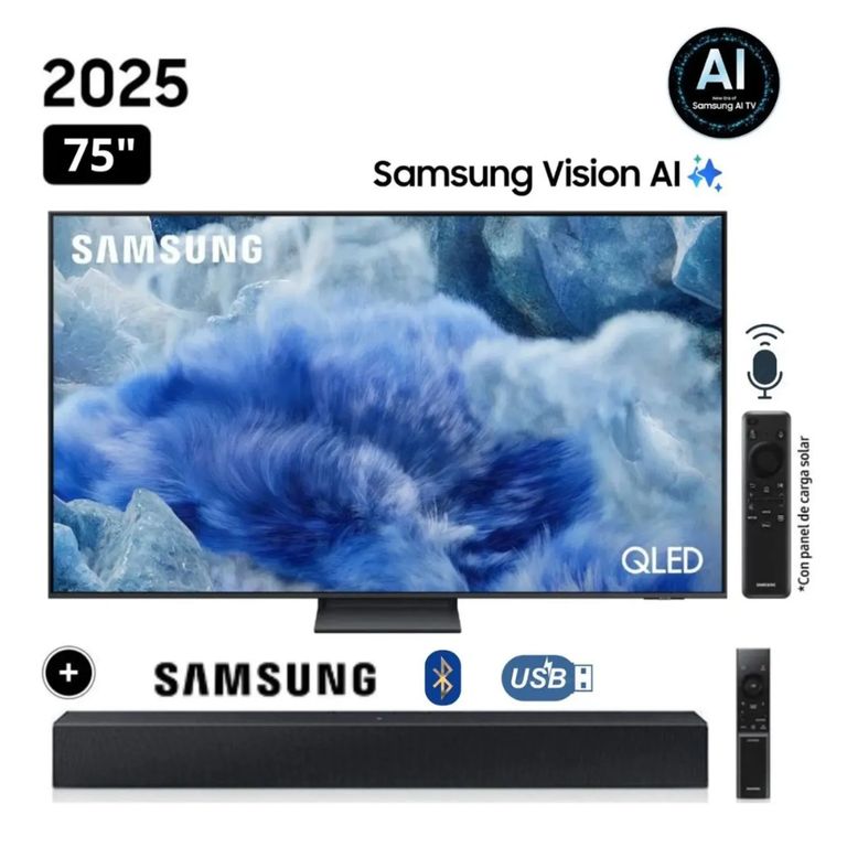 TELEVISOR QLED 75 QN75Q8FAAG UHD 4K VISION AI 2025 + SOUNDBAR