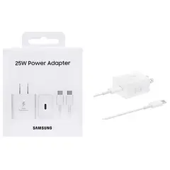 SAMSUNG - Cargador 25W Con Cable GAN para S23 Fe Blanco