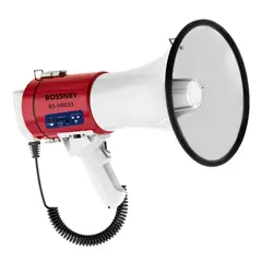 GENERICO - Megáfono Bossney 80W Recargable con Micrófono Grabación 300s y Sirena