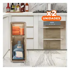 GENERICO - Pack2 Armario Moderno con Accesos en Beige Y+Regalo Stickers