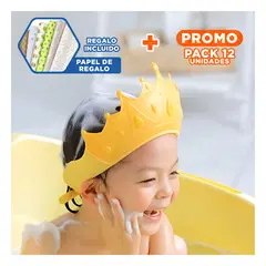 GENERICO - Pack12 Diadema Baño Bebes en Amarillo Y+Papel de Regalo