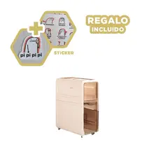 GENERICO - Armario Moderno con Accesos de Color Beige Y+Regalo Stickers