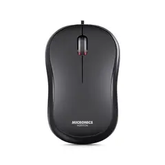 MICRONICS - Mouse Oficina Alámbrico 1000DPI Negro Norton MIC M600