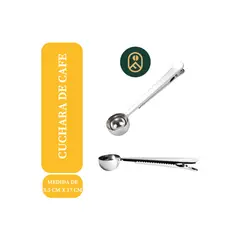 GENERICO - Cuchara de Café y Pinza para Bolsas 2 en 1
