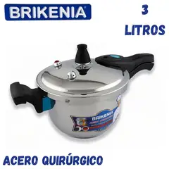 GENERICO - Olla a Presión Brikenia BK - P35L- 1A Acero Inoxidable 3 Litros