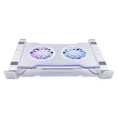 TEROS - COOLER PLATEADO TE-7135N CON DOBLE VENTILADOR PARA LAPTOP