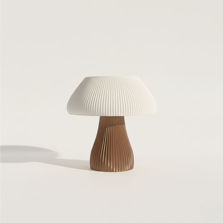 Lámpara Lumia de impresión 3D blanco y marrón