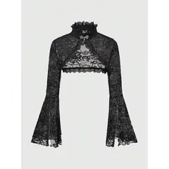 GENERICO - TOP LOLITAS BOLERO GOTICA DE ENCAJE NEGRA