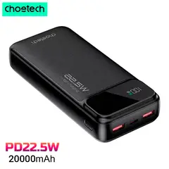 GENERICO - Power Bank Carga rápida 20000Mah PD22W Led display choetech