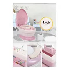 GENERICO - Inodoro Bacin de Entrenamiento Musical Color Rosado