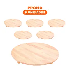 GENERICO - Pack6 Tabla Amplia con Patitas Redonda de Sala 44cm